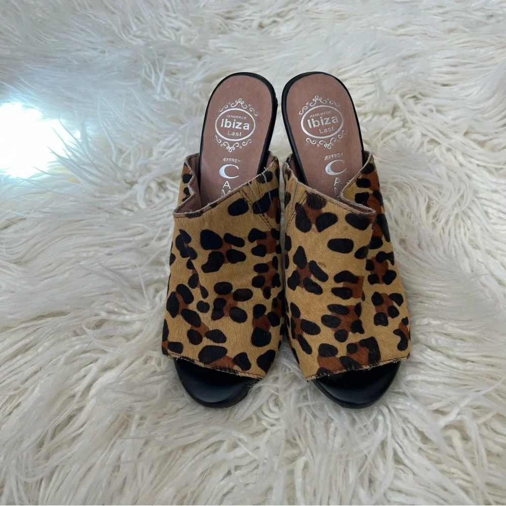 *RARE FIND* GUC Jeffrey Campbell Curie Cheetah/Leopard Slide On Heels Sz 7.5 - Picture 2 of 9
